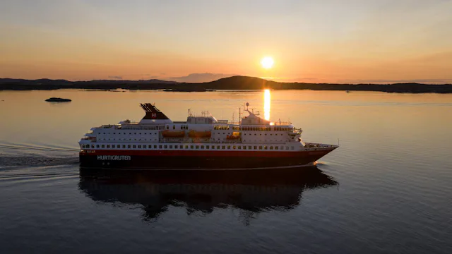 Hurtigruten - MS Nordnorge sailing through Rørvik