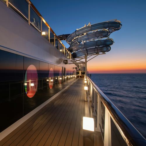 MSC Seaview - Deck Porthole Mini Club Lego Waterslide Balustrade Light Night Sea