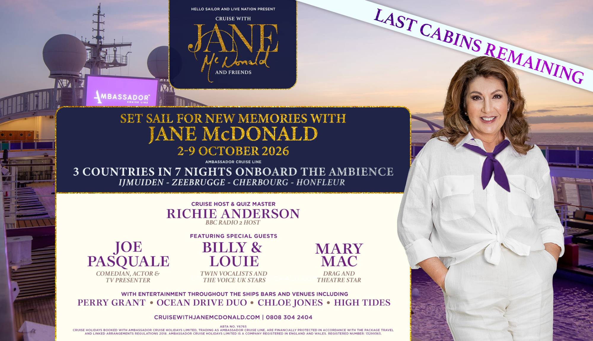 Ambassador Cruise Line Themed Cruises - Jane McDonald Cruise