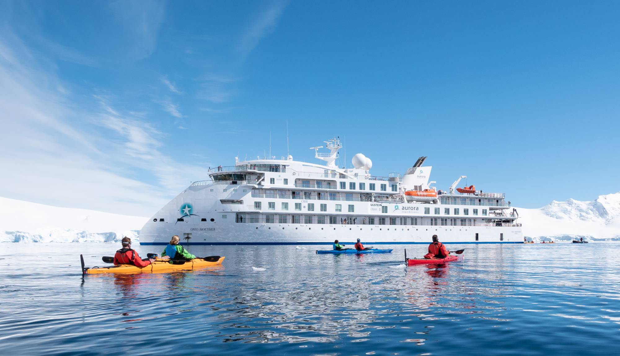 AE Expeditions - Greg Mortimer Kayaking Port Lockroy
