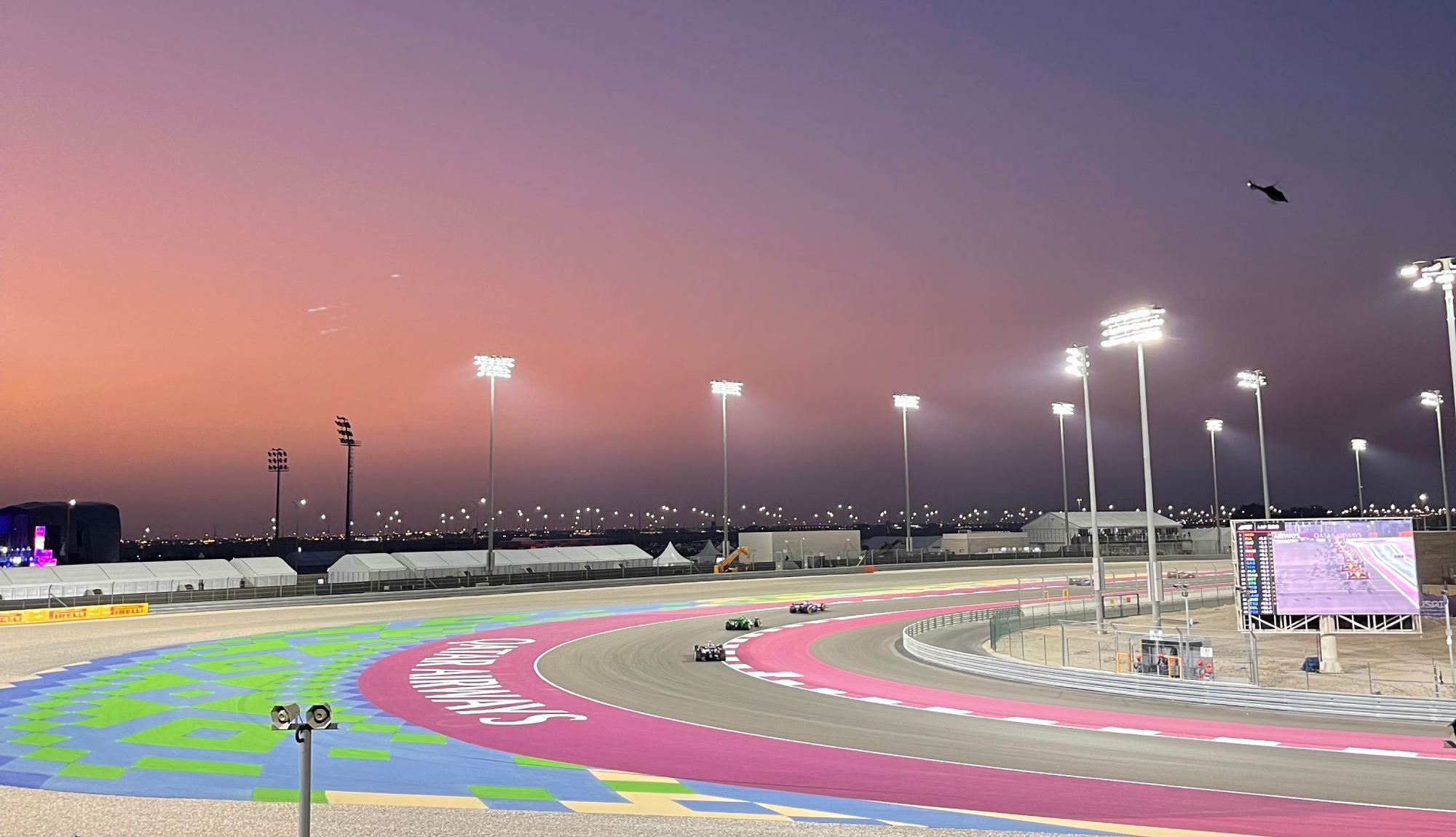 Sunset at Qatar Grand Prix - Turn 16