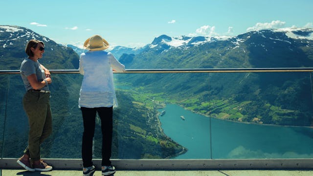 Fred. Olsen Cruise Lines Solo Cruising - Solo guests admiring the Norwegian Fjords