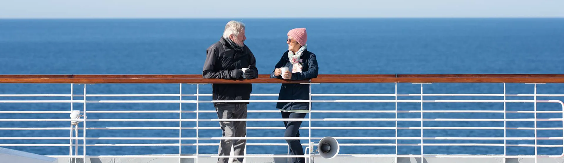 Fred. Olsen Cruise Lines Solo Cruising - Solo Guests enjoying coffee on deck
