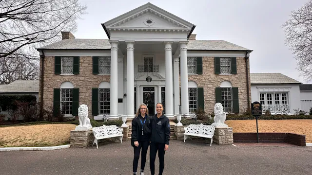 Jess and Leah from Paramount Cruises at Graceland