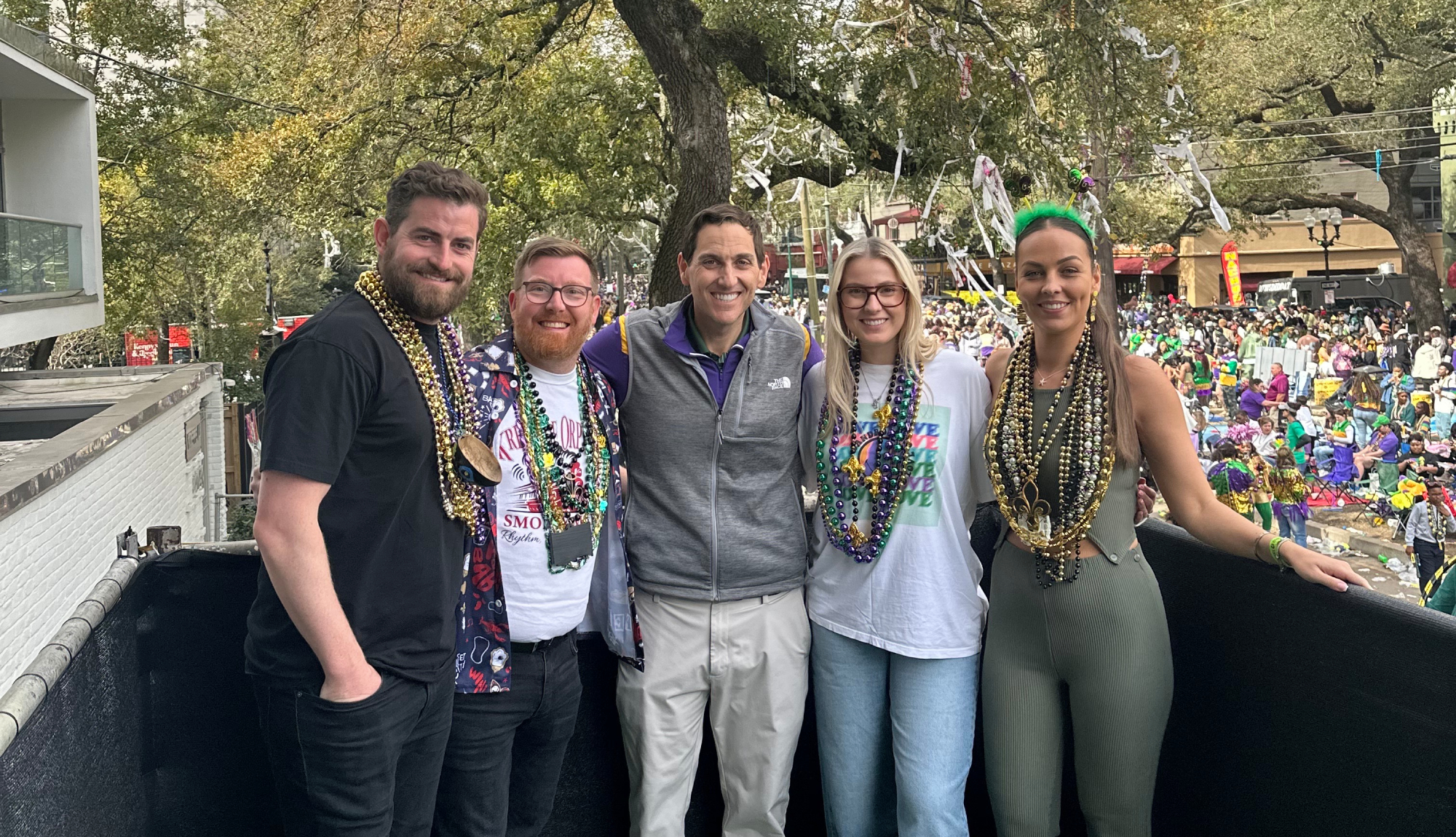 Paramount Cruises team in New Orleans during Mardi Gras
