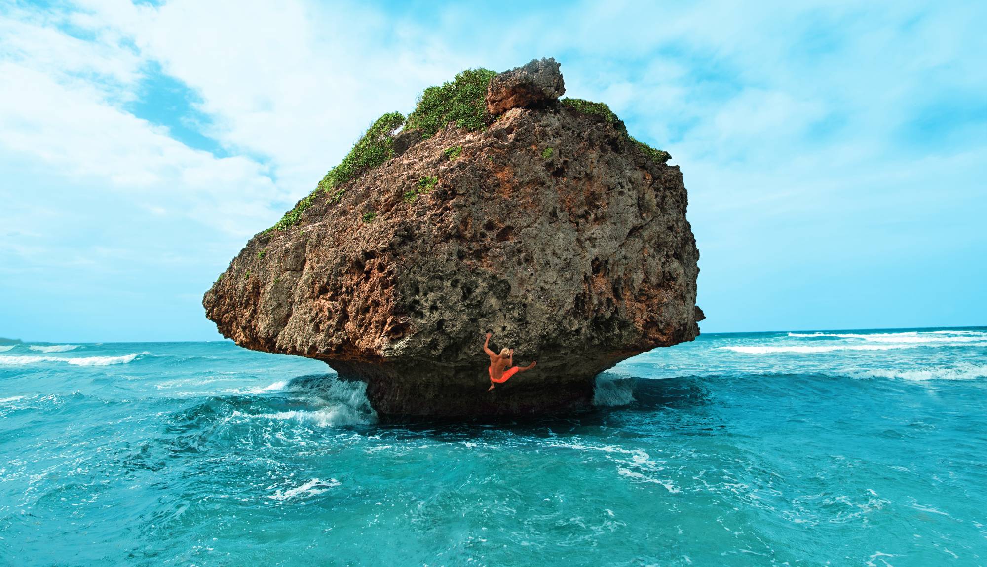 Barbados Rock at sea