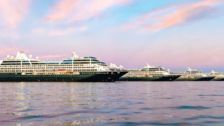 Aerial shot of the Azamara fleet