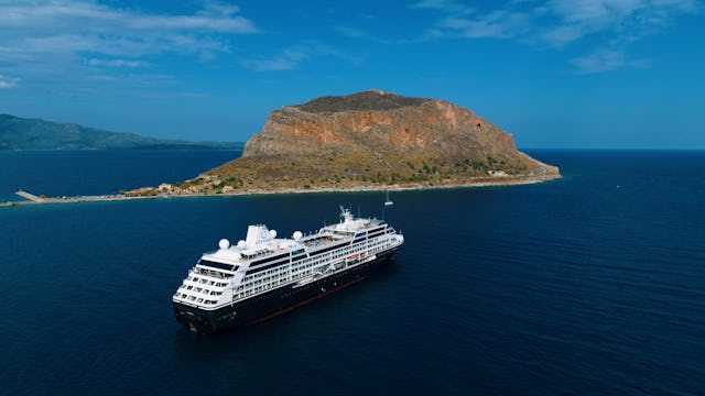 Azamara ship sailing in Greece