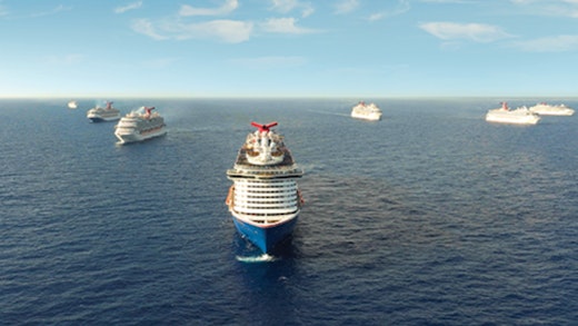 Carnival Cruise Line ships at sea