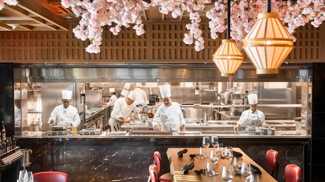 Chefs preparing the menu at Sakura