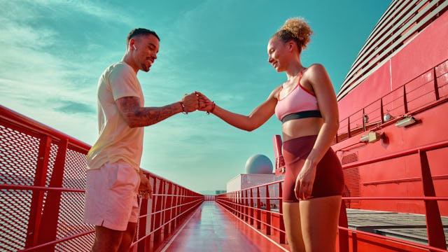 Couple on the running track