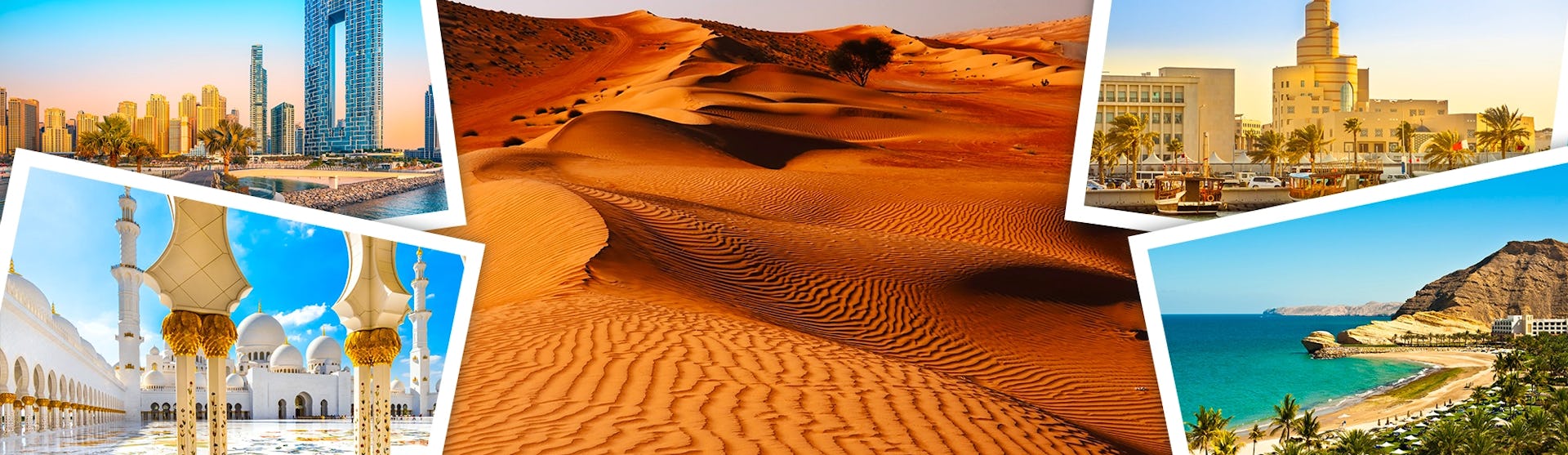 A collage of images from the Middle East and UAE