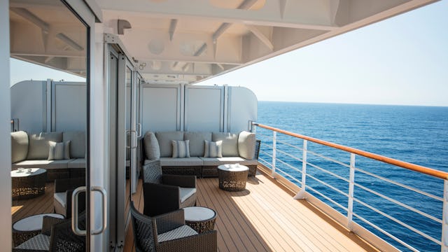 Balcony view from a Suite onboard Seven Seas Explorer