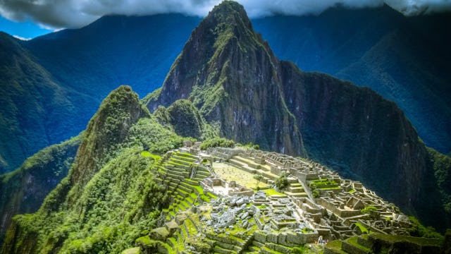 Aerial view of Machu Picchu