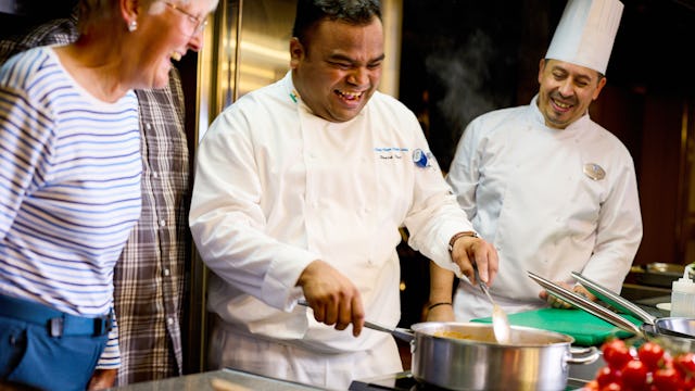 Guests & crew at Kitchen creations cooking demonstration