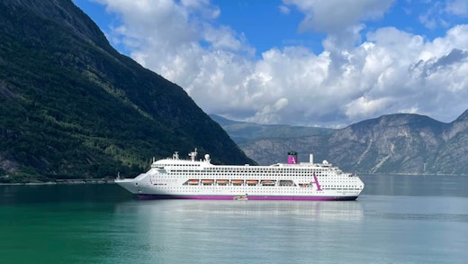 Ambassador Cruise Line ship at Klieverik A Mi - Eidfjord