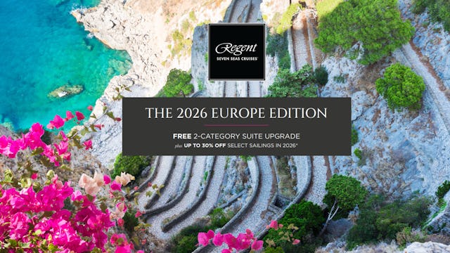 Regent Seven Seas September - October Offer - Free 2 Category upgrade plus up to 30% off