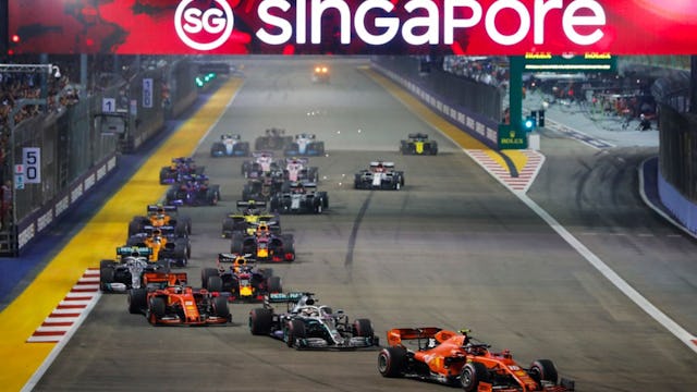 Turn 1 at the Singapor Grand Prix as part of a Paramount Cruises package
